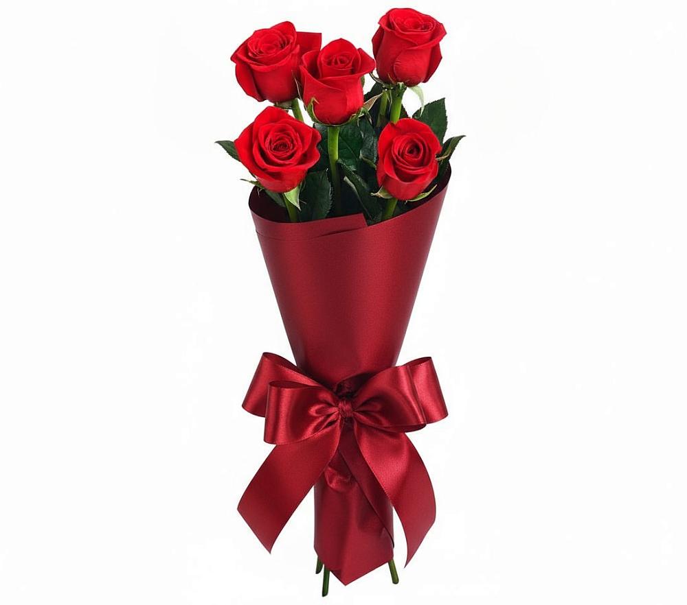 Букет 5 Красных роз Эдлесс Лав в Крыму Ростовская область