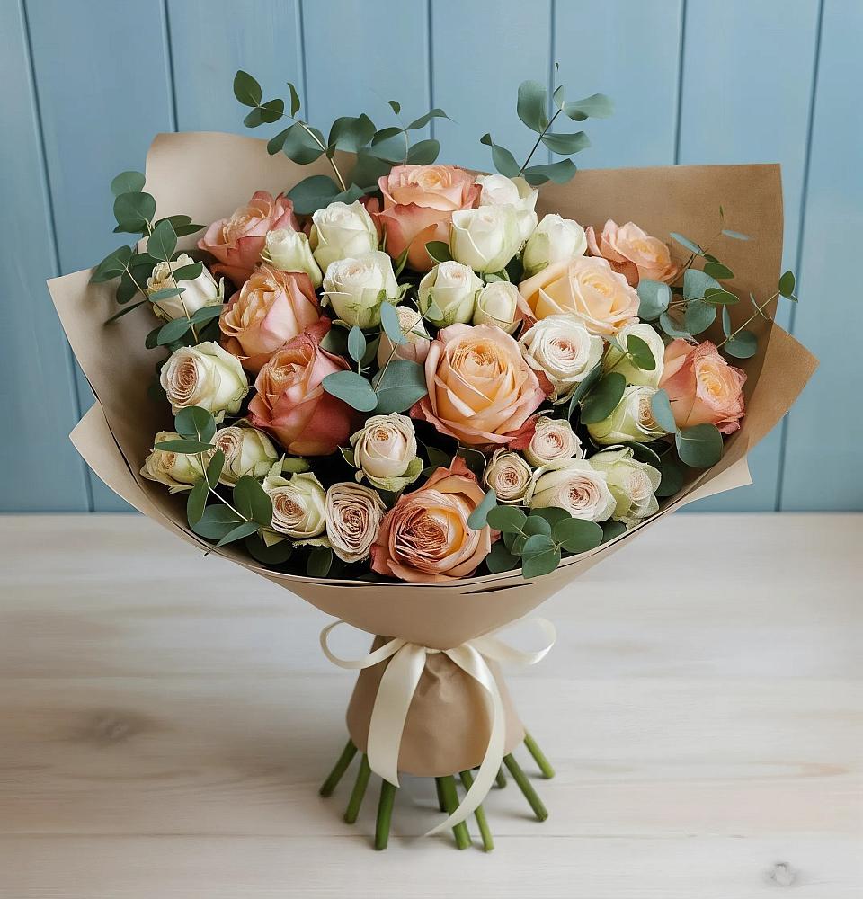 Букет цветов из: Альстромерии и Розы в Крыму Ростовская область