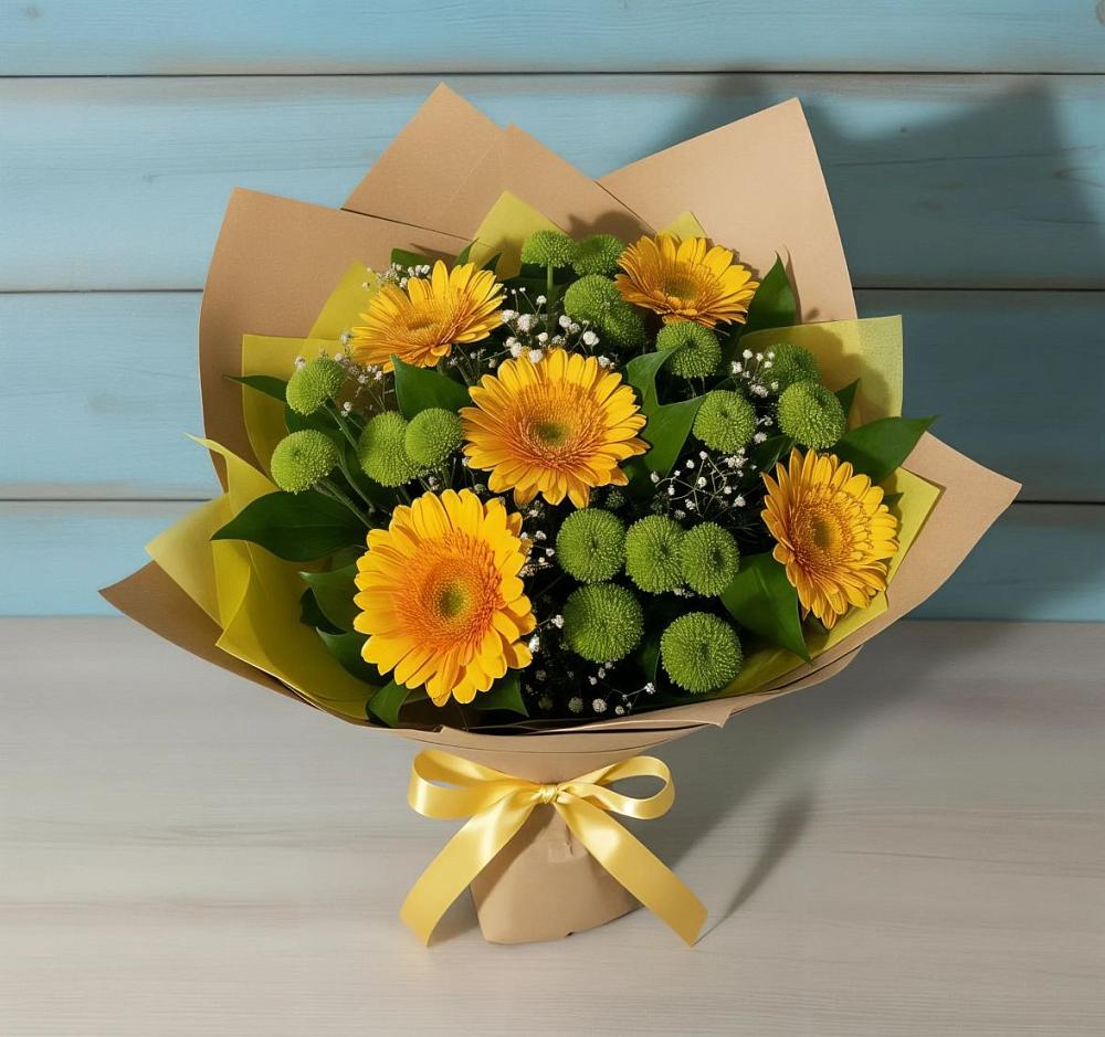 Букет цветов из: Герберы и Хризантемы в Крыму Ростовская область