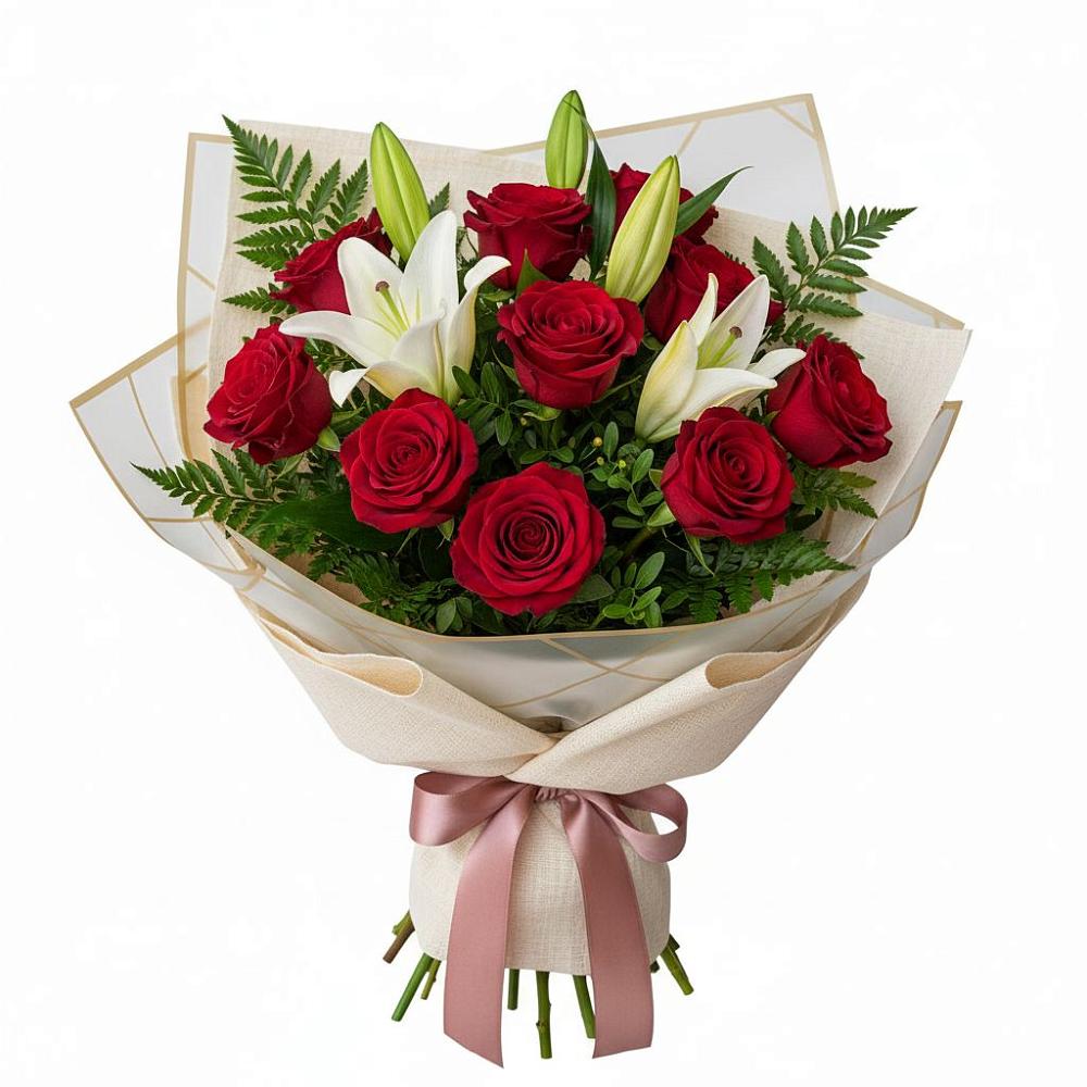 Букет цветов из: Лилии и Розы в Крыму Ростовская область