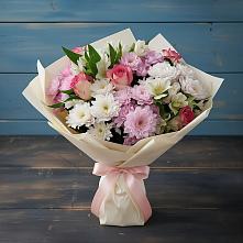 Букет цветов из:  Хризантемы, Альстромерии и Розы в Крыму Ростовская область