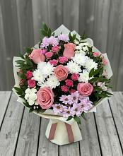 Букет цветов из:  Альстромерии, Гвоздики, Розы и Хризантемы #REPLACE_PRED# Крыму Ростовская область