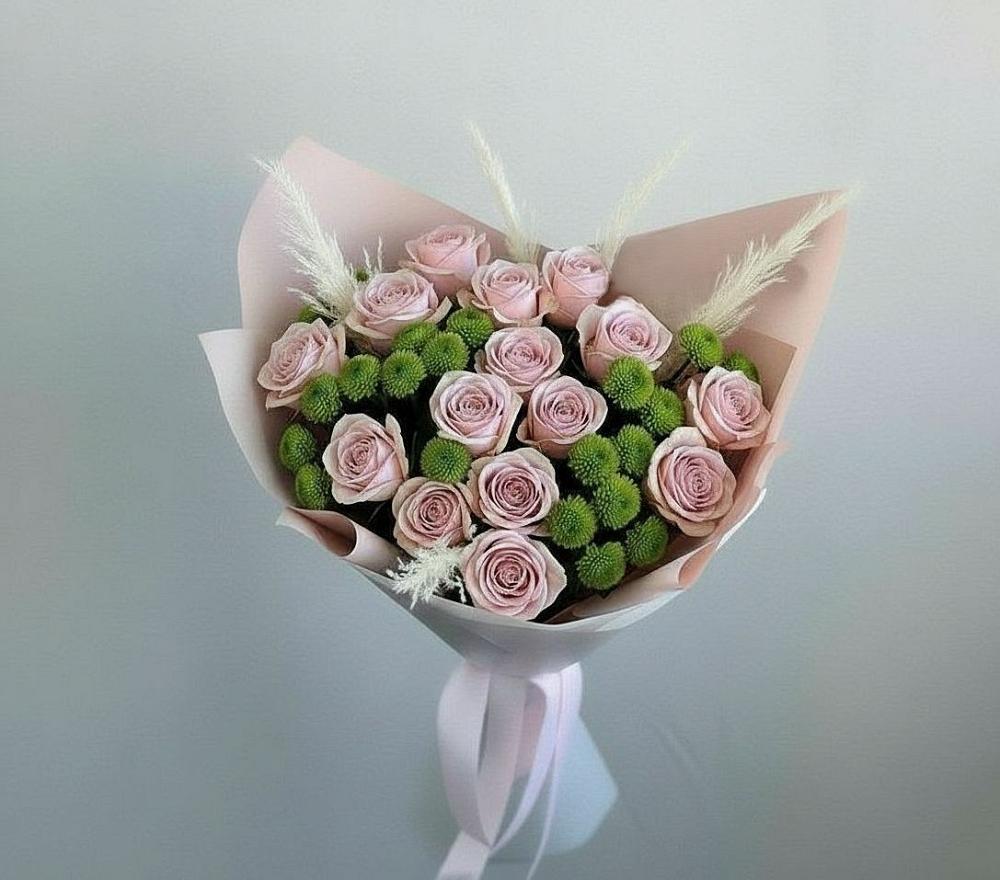 Букет цветов из: Розы и Хризантемы в Крыму Ростовская область