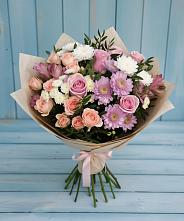 Букет цветов из:  Хризантемы, Розы и Альстромерии в Крыму Ростовская область