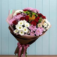Букет цветов из:  Розы, Хризантемы и Альстромерии в Крыму Ростовская область