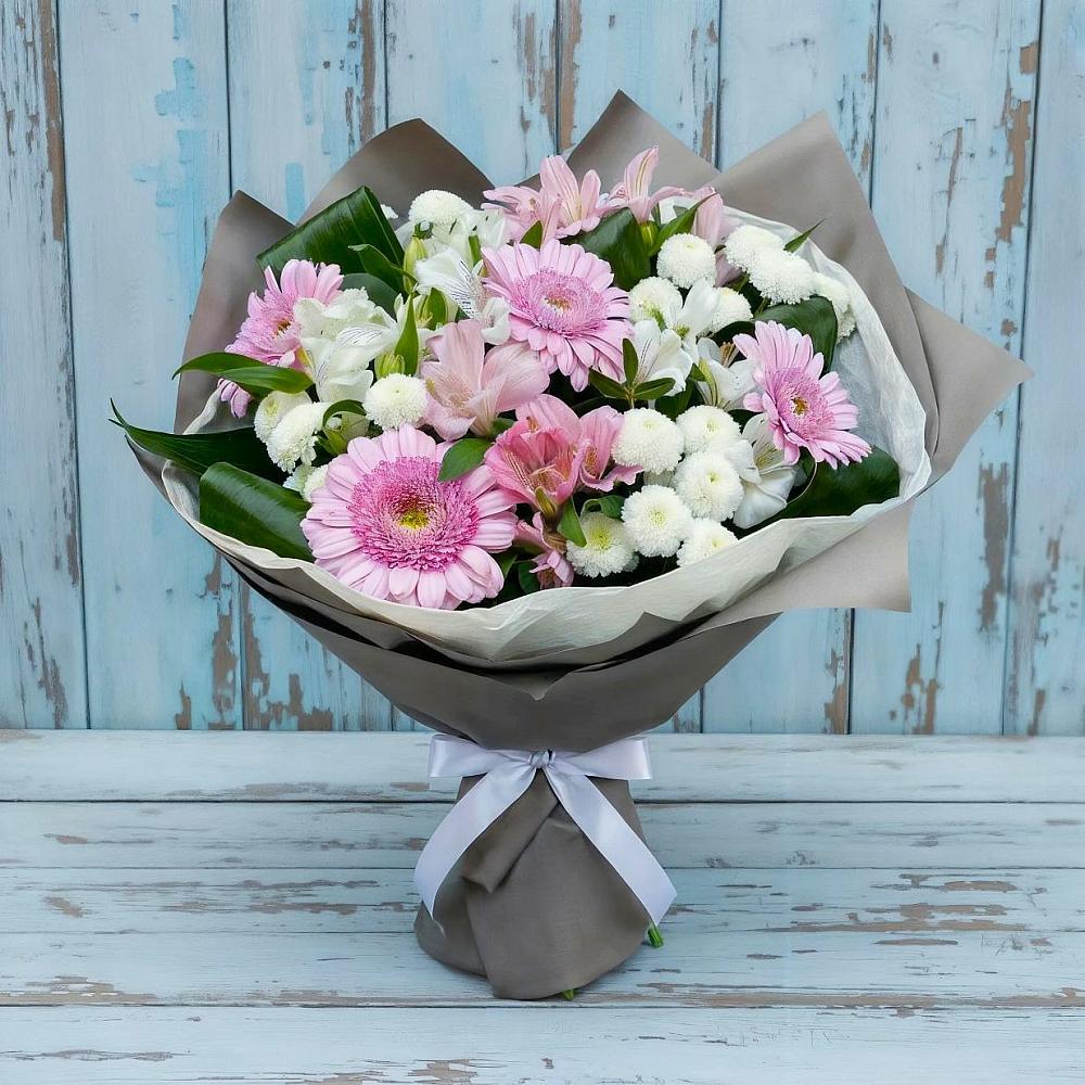 Букет цветов из: Герберы, Альстромерии и Хризантемы в Крыму Ростовская область