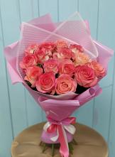 Букет 15 Розовых роз Равель в Крыму Ростовская область